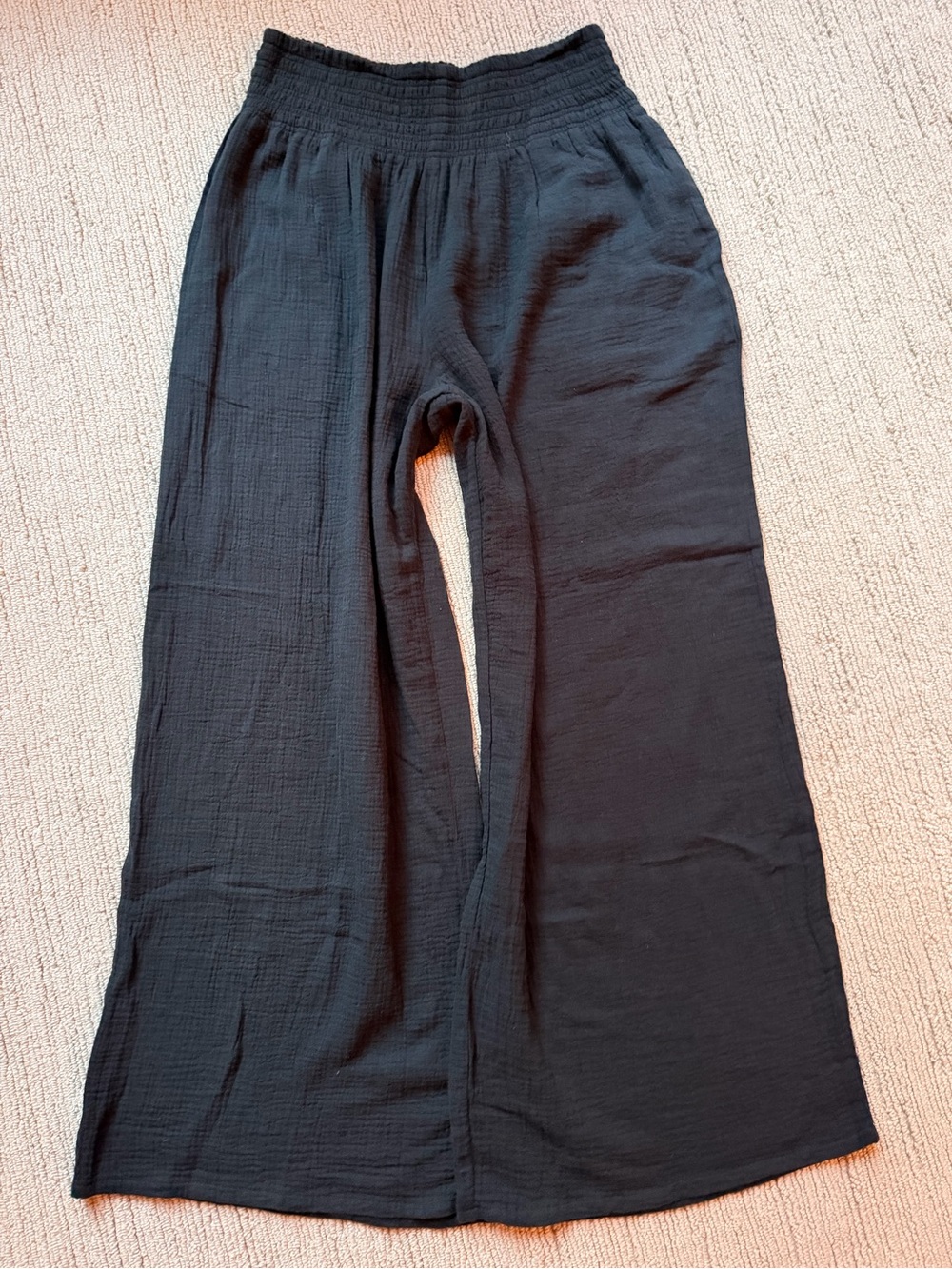 MARINE LAYER Best-selling Black Cheesecloth Beach Pants Sz M NEW!!